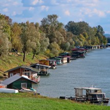 Houseboats on the river Sava